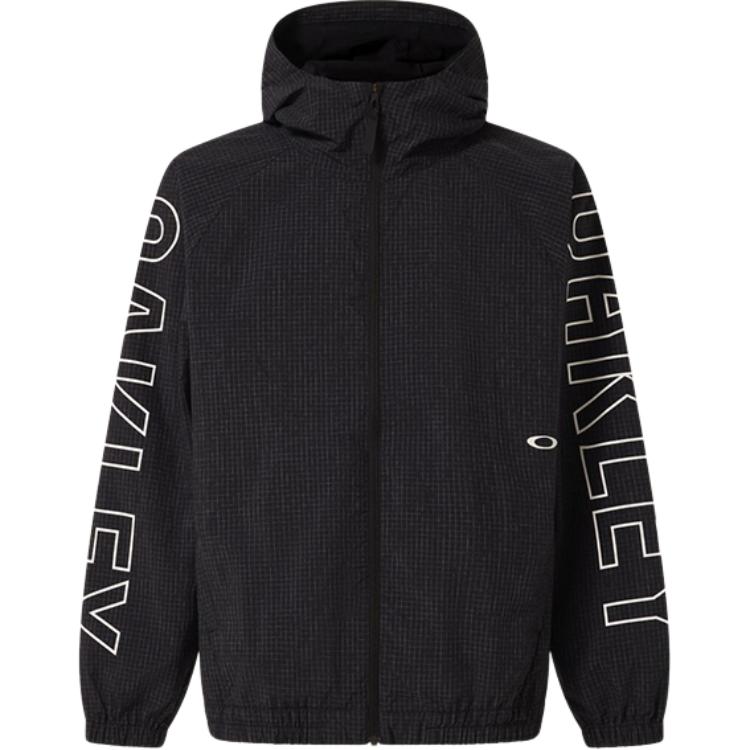 Oakley SS24 Logo Print Zip-Up Hoodie Jacket Black FOA406485-02E