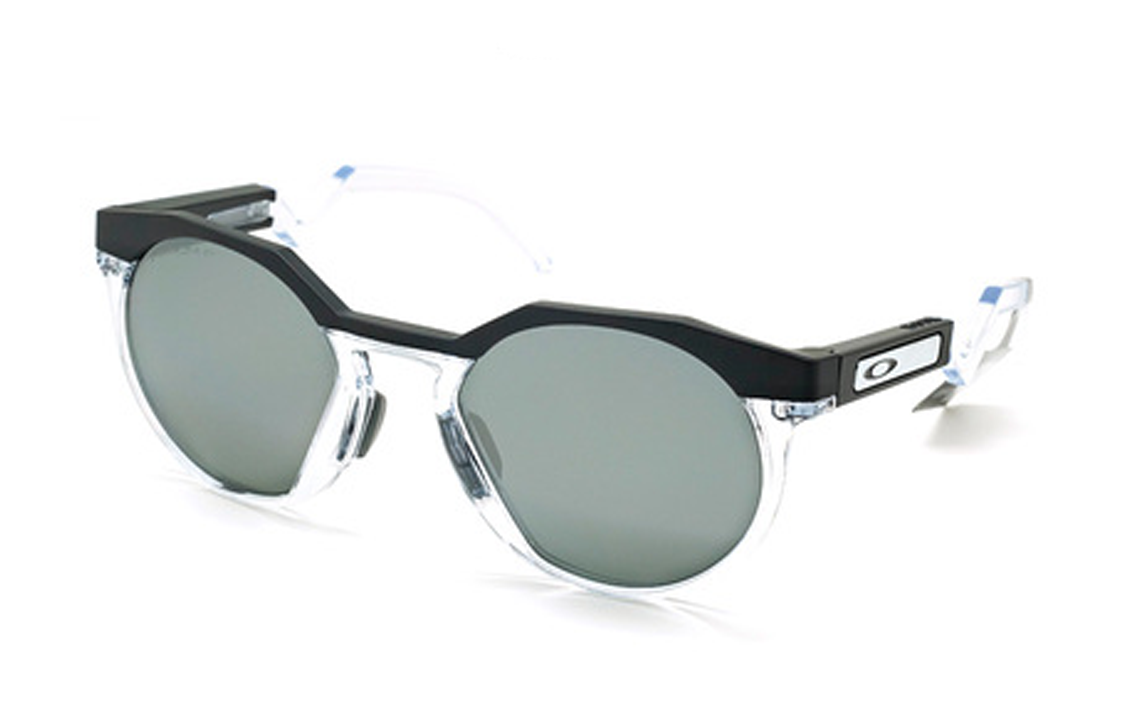 Oakley Unisex Transparent/Black Sunglasses with Logo and Irregular Frame Design 0OO9242A-05