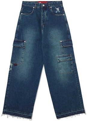 오클리 x 피에트 FW24 언스티치드 헴 스트레이트 청바지 유니섹스 블루. 0029-FOA406542 Order 오클리 x 피에트 FW24 언스티치드 헴 스트레이트 청바지 유니섹스 블루. 0029-FOA406542