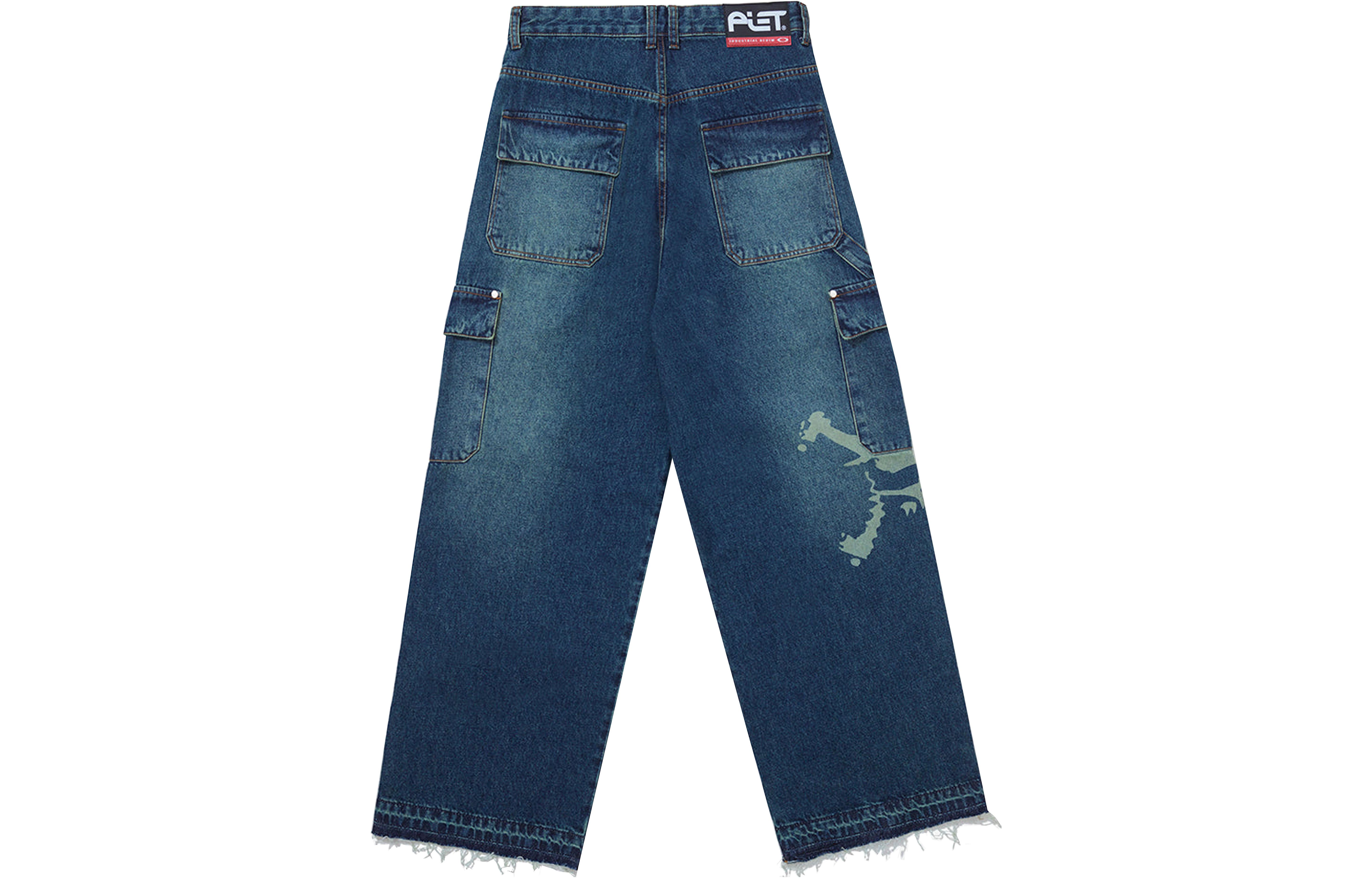 Lookbook 오클리 x 피에트 FW24 언스티치드 헴 스트레이트 청바지 유니섹스 블루. 0029-FOA406542