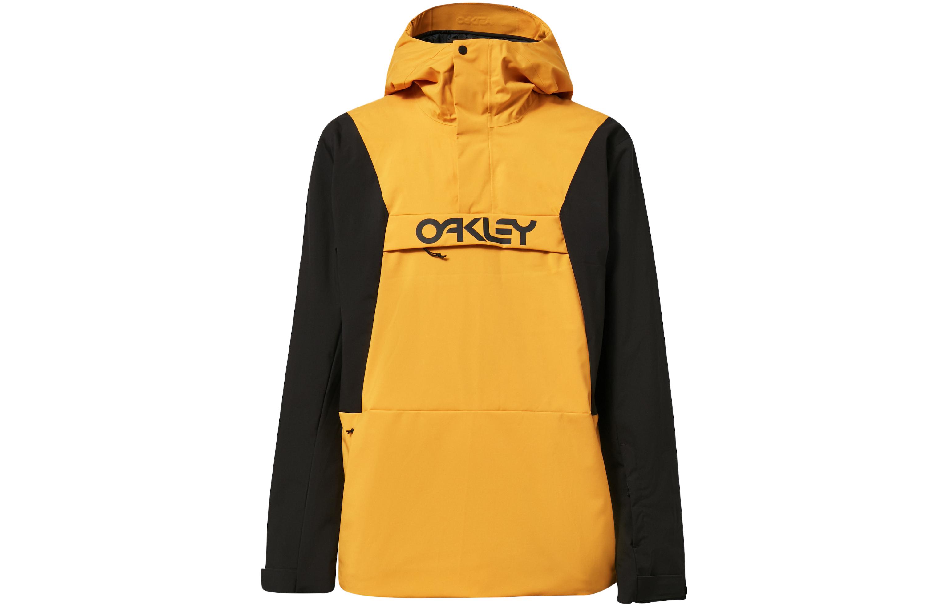 Oakley Yellow Hooded Casual Letter Print Jacket FOA403652-9MB