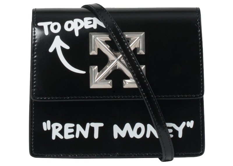 OFF-WHITE 0.7 Jitney Bag "RENT MONEY" Black/White