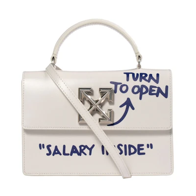 OFF-WHITE 1.4 Jitney Quote Bag "SALARY INSIDE" Off White/Violet