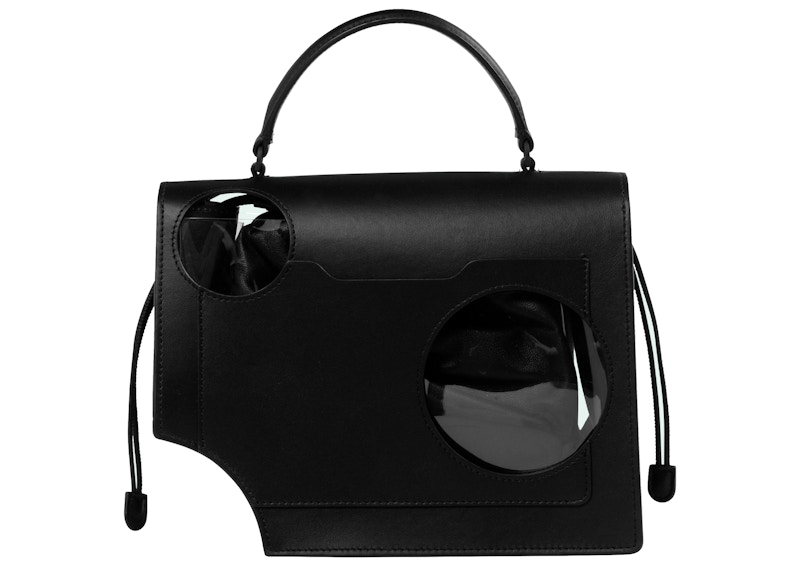 Order OFF-WHITE 2.8 Jitney 黑色镂空细节斜挎包