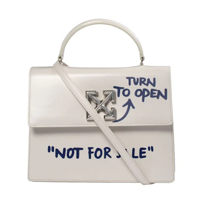 OFF-WHITE 2.8 Jitney Quote-Print Crossbody Bag "NOT FOR SALE" Off White/Violet