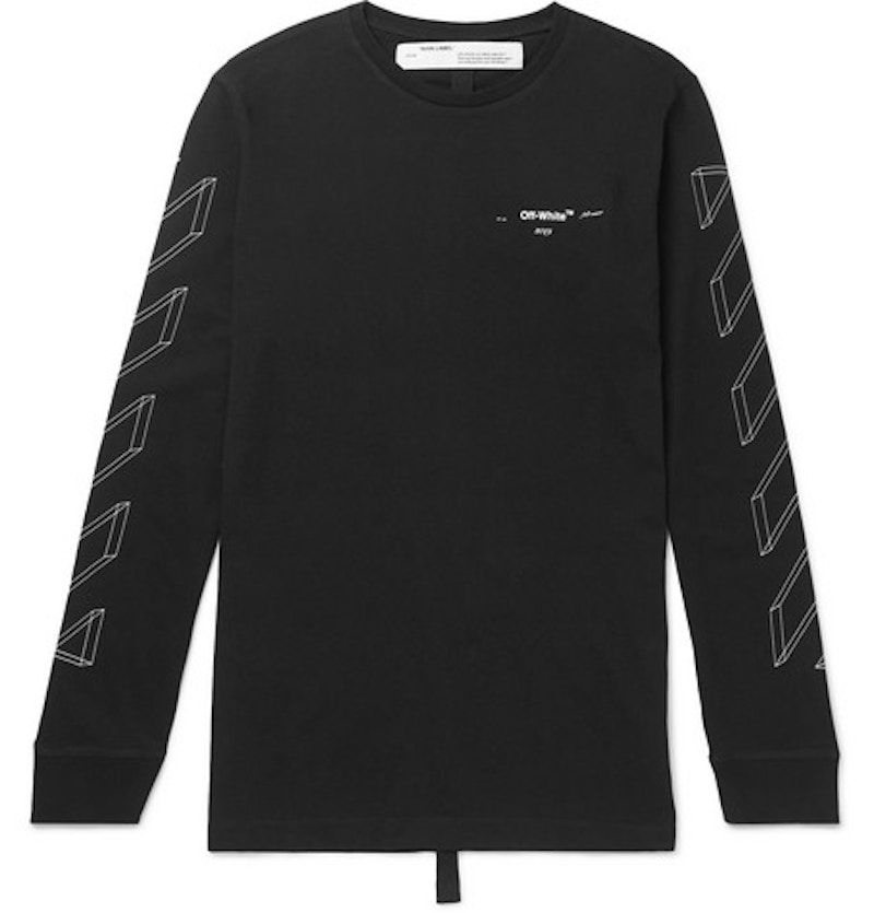 Off-White 3D Marker Diag L/S T-Shirt Black/White