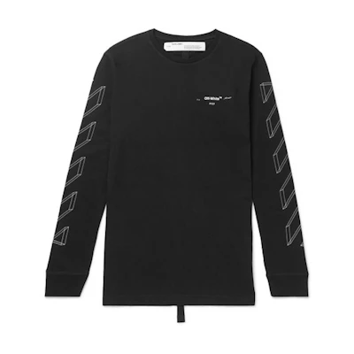 Off-White 3D Marker Diag L/S T-Shirt Black/White
