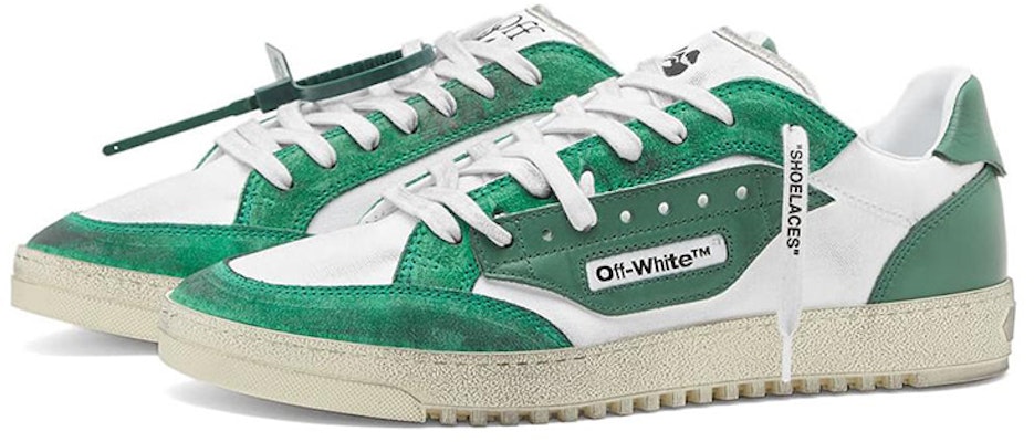 Off-White 5.0 Low 'Distressed White Dark Green' OMIA227F22LEA0020155 Order Off-White 5.0 Low 'Distressed White Dark Green' OMIA227F22LEA0020155