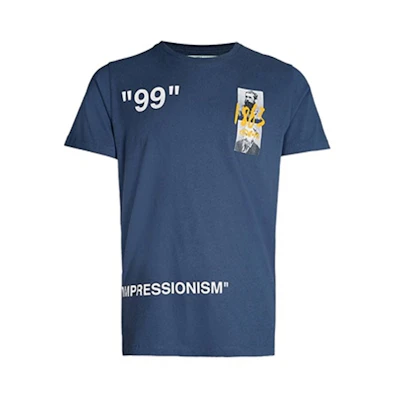 OFF-WHITE '99 Summer' Print Blue Regular Fit T-Shirt OMAA027R191850093088