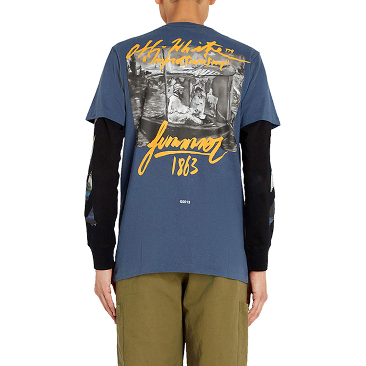 OFF-WHITE '99 Summer' Print Blue Regular Fit T-Shirt OMAA027R191850093088 圖 4