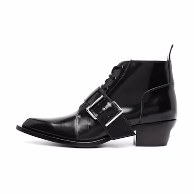 Off-White 'Black Buckle Leather Boots'