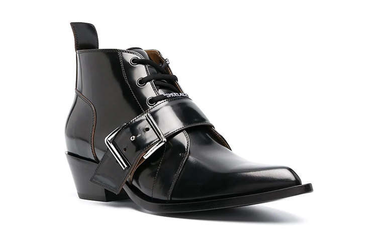 Order OFF-WHITE 搭扣 皮革 時尚百搭休閒短靴 黑色