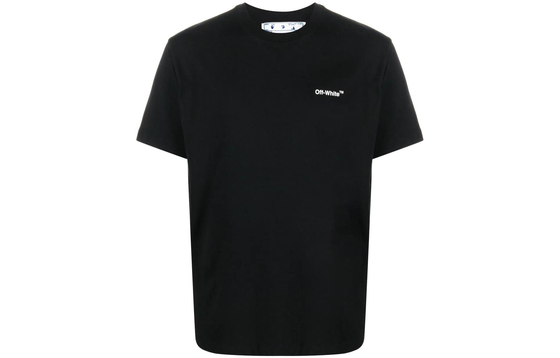 OFF-WHITE  Black Chain Arrow Logo Printed Casual T-Shirt. OMAA027F22JER0111001 圖 2