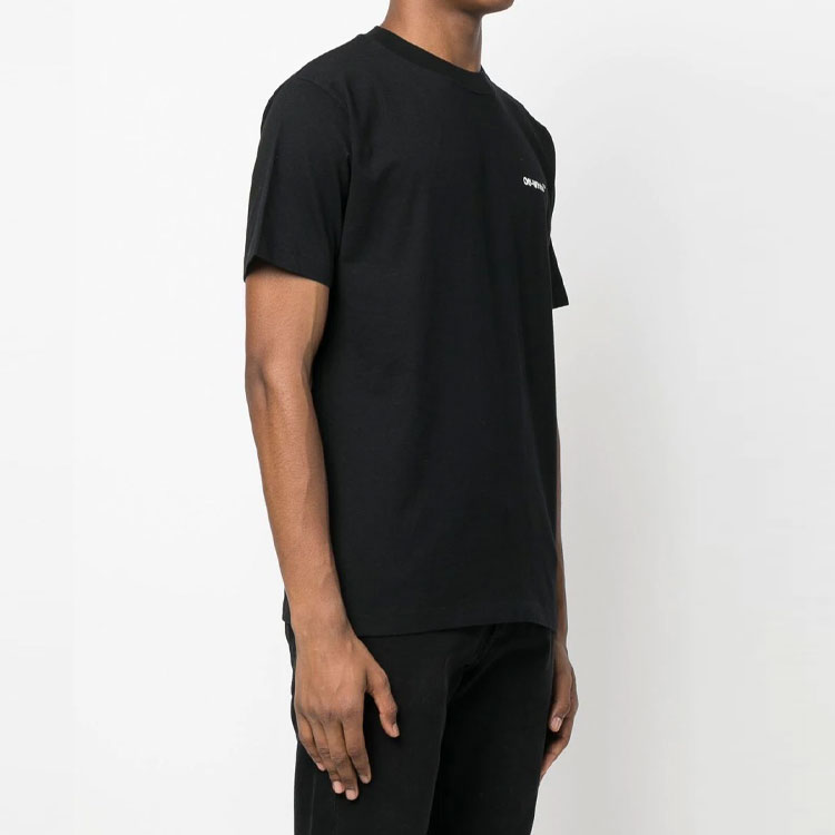 OFF-WHITE  Black Chain Arrow Logo Printed Casual T-Shirt. OMAA027F22JER0111001 圖 5