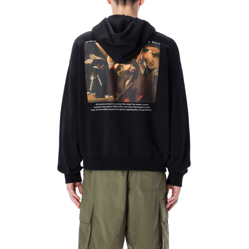 OFF-WHITE  Black Cotton Hoodie Sweatshirt OMBE015S22FLE0011001 圖 3