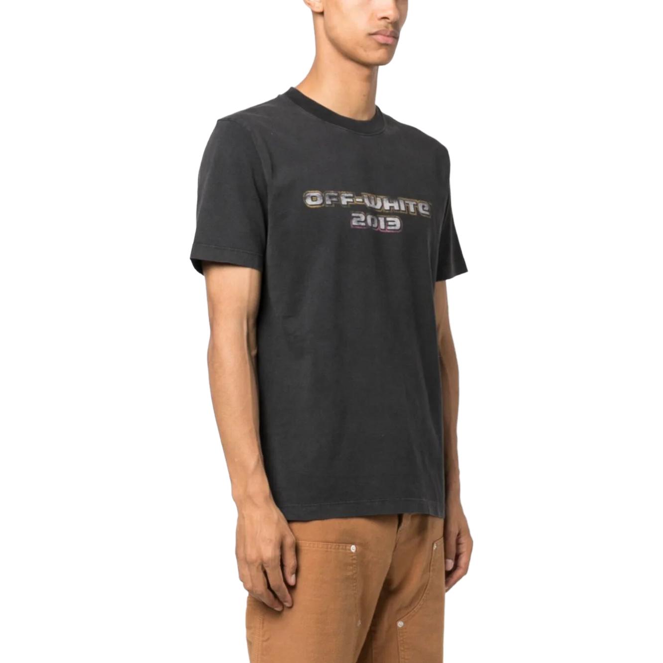 OFF-WHITE  Black Crewneck T-Shirt with Letter and Number Print OMAA027F23JER0061084 圖 4