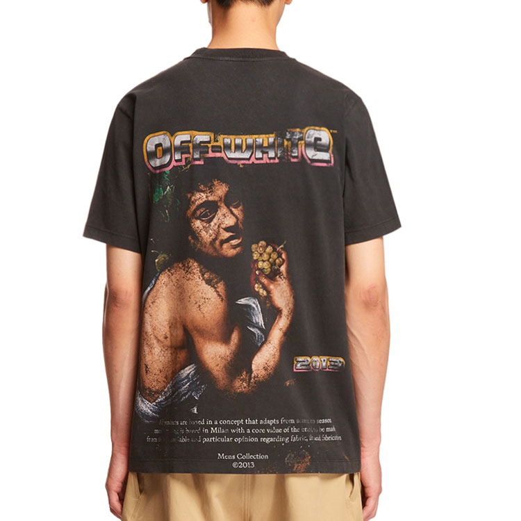 OFF-WHITE  Black Crewneck T-Shirt with Letter and Number Print OMAA027F23JER0061084 圖 7