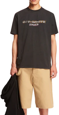 OFF-WHITE 黑色圆领字母数字印花T恤 OMAA027F23JER0061084 Cheap OFF-WHITE 黑色圆领字母数字印花T恤 OMAA027F23JER0061084