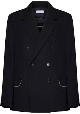 OFF-WHITE Blazer Hitam Double-Breasted Loose-Fit. OMEN072F23FAB0021010 Order OFF-WHITE Blazer Hitam Double-Breasted Loose-Fit. OMEN072F23FAB0021010