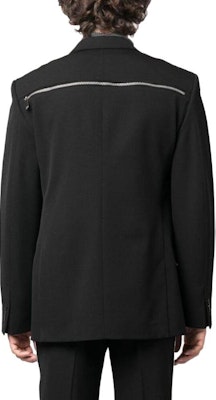 OFF-WHITE Blazer Hitam Double-Breasted Loose-Fit. OMEN072F23FAB0021010 Shop OFF-WHITE Blazer Hitam Double-Breasted Loose-Fit. OMEN072F23FAB0021010