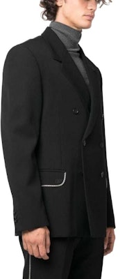 OFF-WHITE Blazer Hitam Double-Breasted Loose-Fit. OMEN072F23FAB0021010 Purchase OFF-WHITE Blazer Hitam Double-Breasted Loose-Fit. OMEN072F23FAB0021010