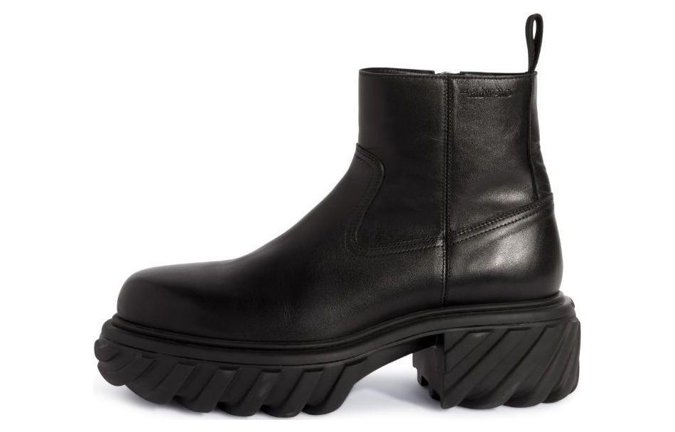 Off-White 'Black Leather Chunky Boots' OMID029F23LEA0011010