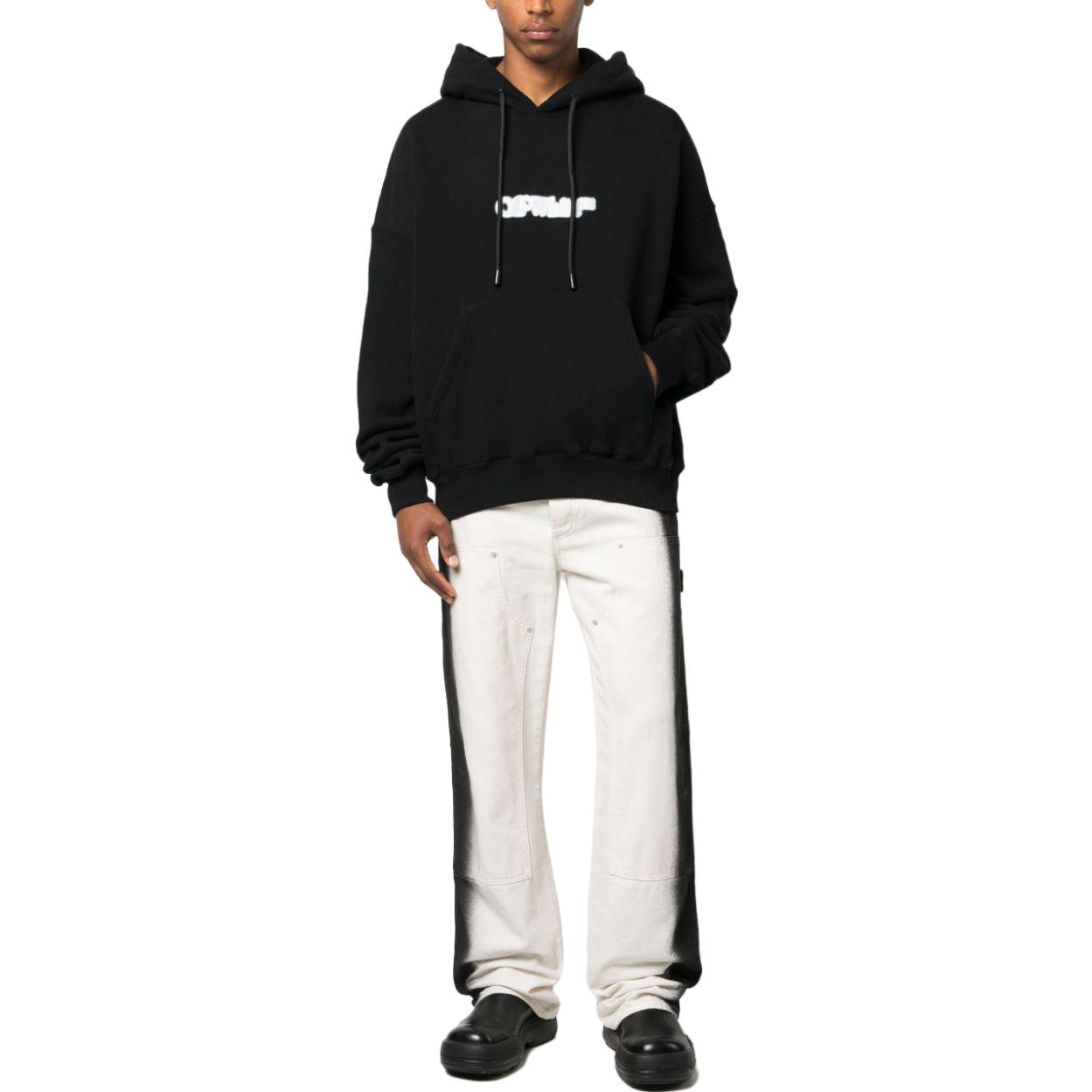 OFF-WHITE  Black Letter Print Pullover Hoodie OMBB118F23FLE0021001 圖 3