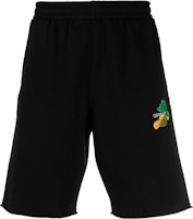 OFF-WHITE Black Logo Print Casual Cut-Off Shorts OMCI006S23FLE0021084 OFF-WHITE Black Logo Print Casual Cut-Off Shorts OMCI006S23FLE0021084