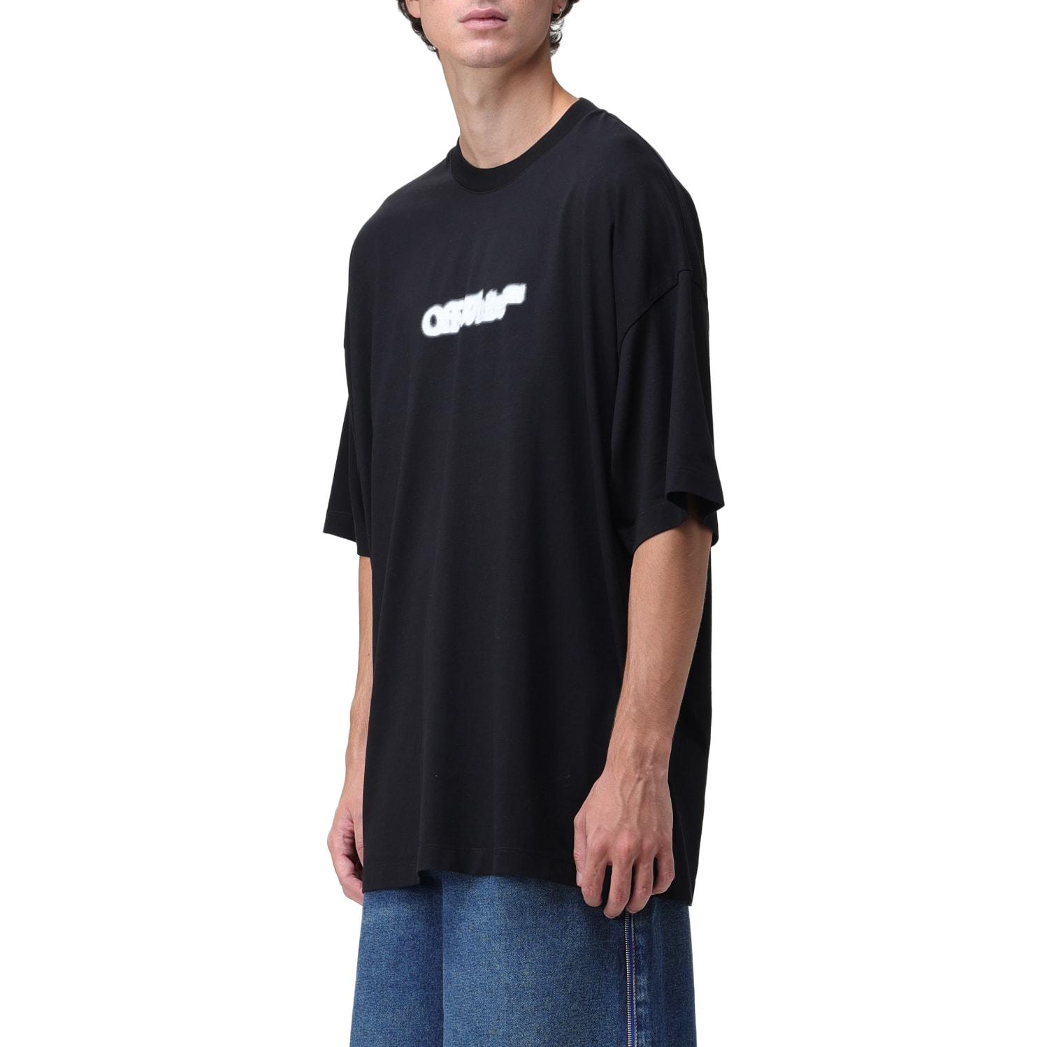 OFF-WHITE  Black Logo Print Casual Round Neck T-Shirt Regular Fit OMAA161F23JER0021001 圖 5