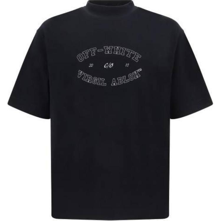OFF-WHITE  Black Short Sleeve Letter Logo Print T-Shirt OMAA120F24JER00M1001