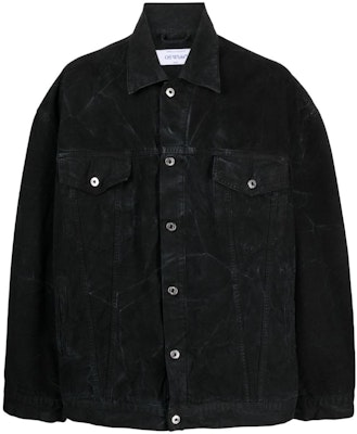 オフホワイト ブラック ウォッシュデニムジャケット ボタンダウンカラー付き. OMEV015F23FAB0011000 Buy オフホワイト ブラック ウォッシュデニムジャケット ボタンダウンカラー付き. OMEV015F23FAB0011000