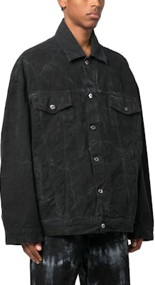 オフホワイト ブラック ウォッシュデニムジャケット ボタンダウンカラー付き. OMEV015F23FAB0011000 Purchase オフホワイト ブラック ウォッシュデニムジャケット ボタンダウンカラー付き. OMEV015F23FAB0011000