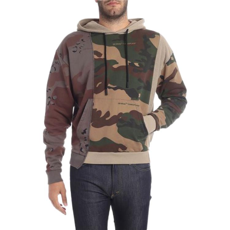 Lookbook OFF-WHITE 迷彩拼接長袖連帽衫 OMBB036F181920429901