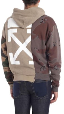 OFF-WHITE 迷彩拼接長袖連帽衫 OMBB036F181920429901 Shop OFF-WHITE 迷彩拼接長袖連帽衫 OMBB036F181920429901