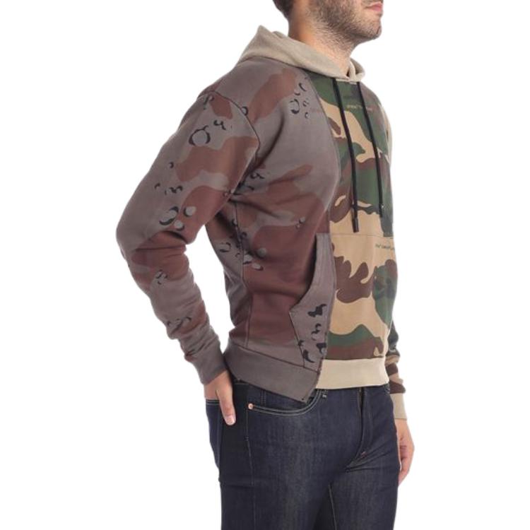 Purchase OFF-WHITE 迷彩拼接長袖連帽衫 OMBB036F181920429901