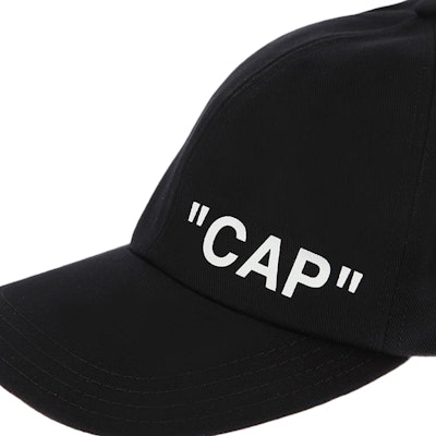 Off-White "CAP" Quote Hat Black/White Order Off-White "CAP" Quote Hat Black/White