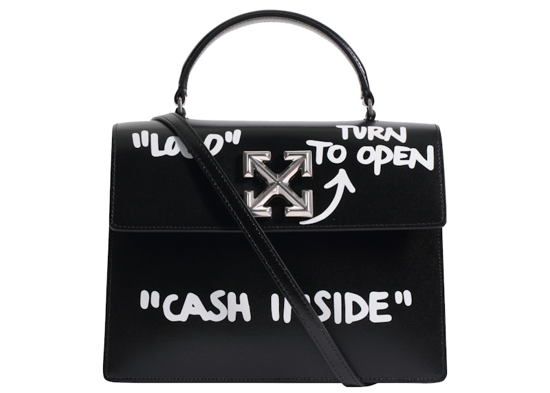 OFF-WHITE "CASH INSIDE" 2.8 Jitney Bag (Back Drawing) Black