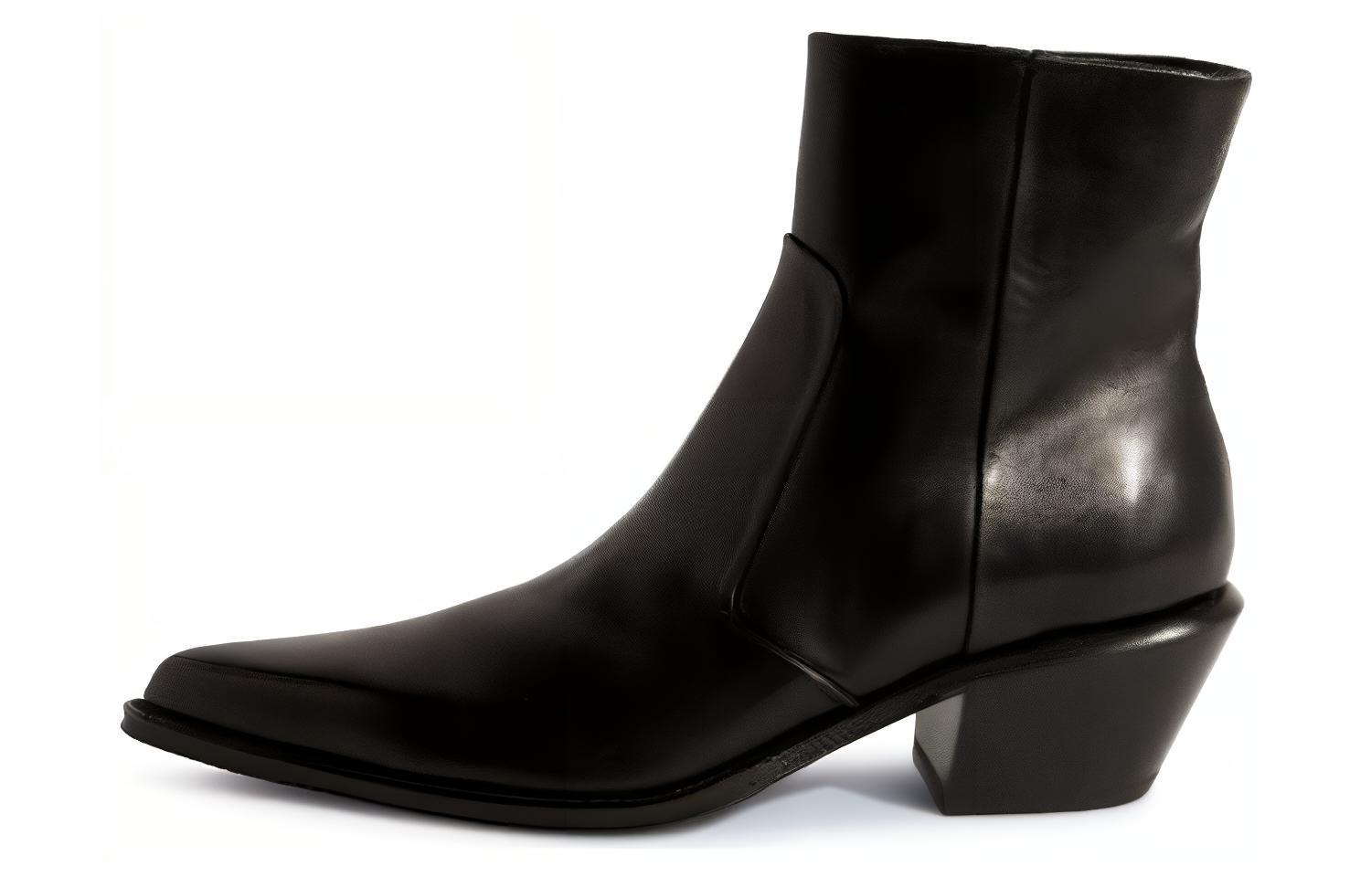 Buy Off-White Bottes en Cuir Noir ''Cobra Texan''. OMID018F23LEA0011010