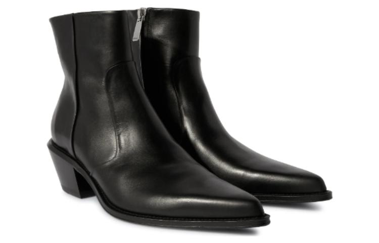 Lookbook Off-White Bottes en Cuir Noir ''Cobra Texan''. OMID018F23LEA0011010
