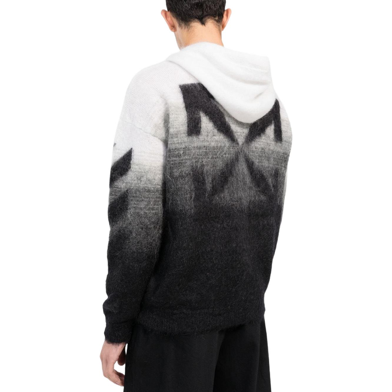 OFF-WHITE  Colorblock Drawstring Zip Knit Hoodie Black Regular Fit OMHA132C99KNI0011010 圖 5