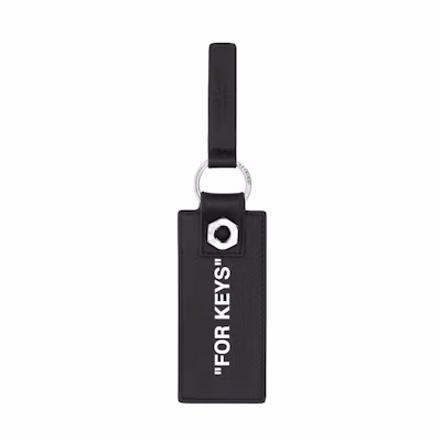 OFF-WHITE "FOR KEYS" Quote Printed Keyring Black/White