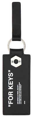 OFF-WHITE "FOR KEYS" Quote Printed Keyring Black/White Order OFF-WHITE "FOR KEYS" Quote Printed Keyring Black/White