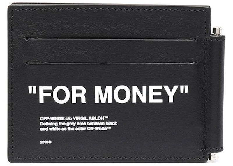 OFF-WHITE "FOR MONEY" Bill Clip Wallet Black