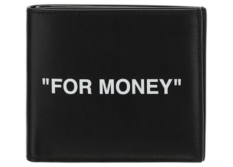 Buy OFF-WHITE "FOR MONEY" Dompet Lipat Hitam 8 Slot Kad