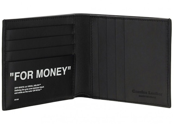OFF-WHITE "FOR MONEY" Printed Bi-Fold Wallet (8 Card Slots) Black Lookbook OFF-WHITE "FOR MONEY" Printed Bi-Fold Wallet (8 Card Slots) Black