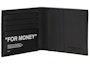 Lookbook OFF-WHITE "FOR MONEY" Printed Bi-Fold Wallet (8 Card Slots) Black