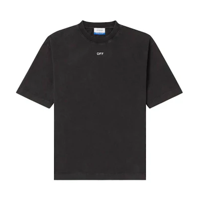 OFF-WHITE Grey Crewneck Loose Fit T-Shirt Regular Style. OMAA120C99JER0061077