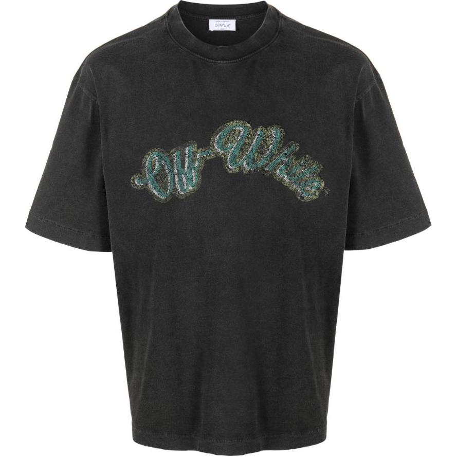 OFF-WHITE  Grey Short Sleeve Crewneck Letter Print T-Shirt Regular Fit OMAA120S24JER0131055