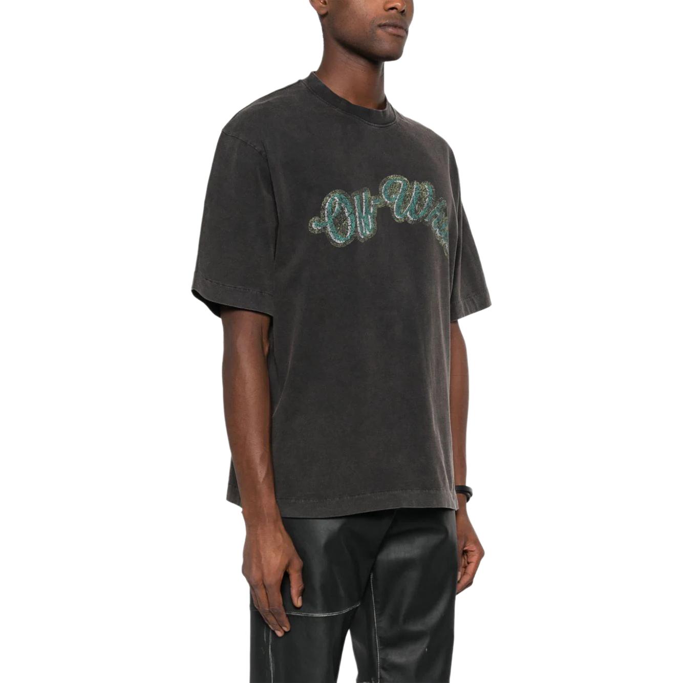 OFF-WHITE  Grey Short Sleeve Crewneck Letter Print T-Shirt Regular Fit OMAA120S24JER0131055 圖 5