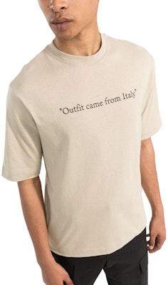 OFF-WHITE Logo Print Crewneck T-Shirt Light Brown. OMAA119S22JER0021710 Lookbook OFF-WHITE Logo Print Crewneck T-Shirt Light Brown. OMAA119S22JER0021710